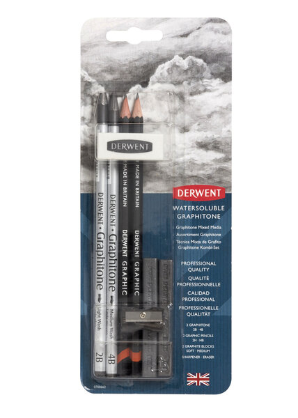 DERWENT - Blister 8 pièces GRAPHITONE/GRAPHIC + accessoires