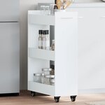 vidaXL Armoire avec roues blanc 60x22x79 cm bois d'ingénierie