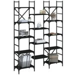 vidaXL Bibliothèque noir 127 5x28 5x172 5 cm bois d'ingénierie