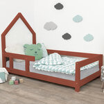 Lit cabane enfant POPPI 120 x 180 rouge brique 2