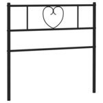 vidaXL Tête de lit métal noir 80 cm