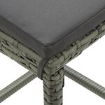 vidaXL Tabourets de bar avec coussins lot de 2 gris résine tressée