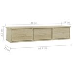 vidaXL Étagère murale avec tiroirs Chêne sonoma bois d'ingénierie