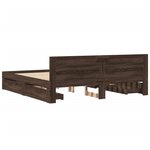 vidaXL Cadre de lit tête de lit sans matelas chêne marron 200x200 cm