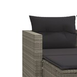 vidaXL Canapé de jardin 2 places avec tabourets gris clair poly rotin