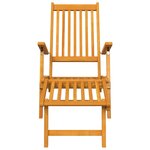 vidaXL Chaise longue d'extérieur repose-pieds et table Acacia solide