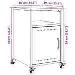 vidaXL Tables de chevet 2 Pièces blanc 36x39x59 cm acier