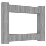 vidaXL Ensemble de meubles TV 8 Pièces Sonoma gris Bois d'ingénierie