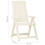 vidaXL Chaises inclinables de jardin lot de 2 Plastique Blanc