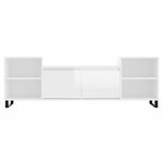 vidaXL Meuble TV Blanc brillant 160x35x55 cm Bois d'ingénierie