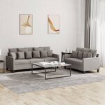 vidaXL Ensemble de canapés 2 Pièces avec coussins Taupe Tissu