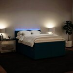 vidaXL Sommier à lattes de lit et matelas bleu 140x200 cm velours