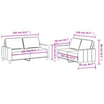 vidaXL Ensemble de canapés 2 Pièces avec coussins Taupe Tissu