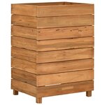 vidaXL Lit surélevé 50x40x72 cm bois de teck recyclé et acier