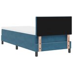 Lit à ressorts vidaXL avec matelas bleu foncé 100x200 cm en velours
