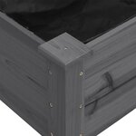 vidaXL Jardinière sur roues avec doublure gris 71x37x80 cm bois sapin