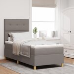vidaXL Lit à sommier avec matelas taupe simple en tissu