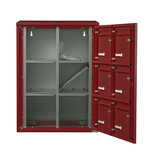 Bloc collectif Leabox 2x3  grade 3  simple face  extérieur  fixation murale  rouge brun ral 3011 finition brillante