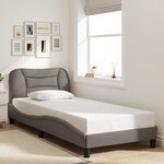 vidaXL Cadre de lit avec LED sans matelas taupe 80x200 cm tissu