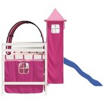 vidaXL Lit mezzanine enfants avec tour rose 90x200 cm bois pin massif