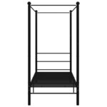 vidaXL Cadre de lit à baldaquin sans matelas noir métal 100x200 cm