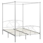 vidaXL Cadre de lit sans matelas avec baldaquin blanc 140x200 cm métal