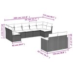 vidaXL Salon de jardin avec coussins 9Pièces mélange beige résine tressée
