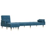 vidaXL Canapé-lit en forme de L bleu 271x140x70 cm velours
