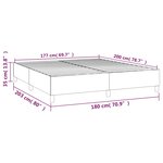 vidaXL Cadre de lit Gris 180x200 cm Similicuir