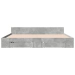 vidaXL Cadre de lit et tiroirs gris béton 200x200 cm bois d'ingénierie
