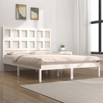 vidaXL Cadre de lit sans matelas blanc 140x200 cm bois de pin massif