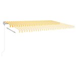 vidaXL Auvent automatique capteur de vent/LED 500x300cm Jaune et blanc
