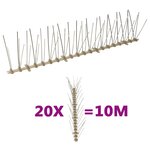vidaXL Ensemble de 20 pointes à 5 rangées contre oiseaux Plastique 10m