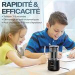 Taille-crayon électrique Reservoir- Crayon 6-12 mm- Démarrage Arrêt automatiques- Pointe tranchant ou émoussé en 3-5 s- Noir- ACROPAQ
