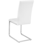 Lot de 6 chaises pieds acier siège de salon cuisine salle à manger design carré élégant blanc 08_0000121