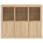 vidaXL Buffets avec lumières LED 3 Pièces chêne sonoma bois d'ingénierie