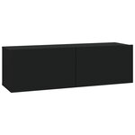 vidaXL Meubles TV muraux 4 Pièces Noir 100x30x30 cm