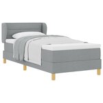 Lit à ressort vidaXL avec matelas gris clair 100x200 cm en tissu