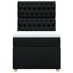 vidaXL Sommier à lattes de lit avec matelas Noir 90x200 cm Tissu