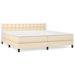 vidaXL Sommier à lattes de lit avec matelas Crème 200x200 cm Tissu