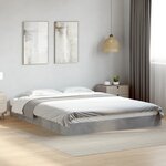 vidaXL Cadre de lit sans matelas gris béton 160x200 cm