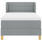 Lit à ressort vidaXL avec matelas gris clair 100x200 cm en tissu