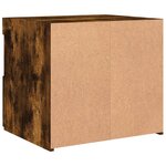 vidaXL Table de chevet avec lumières LED chêne fumé 50x40x45 cm