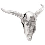 Cabeza de toro montada en la pared vidaXL Plata 49x10x36 cm Aluminium