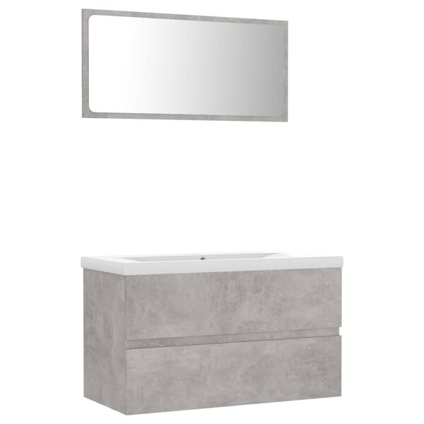 vidaXL Ensemble de meubles de salle de bain gris béton bois ingénierie