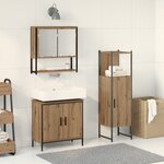 vidaXL Ensemble de meubles de salle de bain 3 pièces en chêne artisanal  bois d'ingénierie