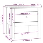 vidaXL Tables d'appoint 2 Pièces Blanc 50x50x49 cm Bois massif de pin