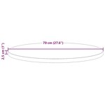 vidaXL Dessus de table Blanc Ø70x2 5 cm Bois de pin massif