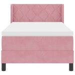 Lit Box Spring vidaXL avec Matelas Rose 90x190 cm Velours