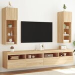 vidaXL Meubles TV avec lumières LED 2 Pièces chêne sonoma 30 5x30x90 cm